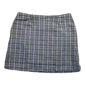 90s juncture blue plaid mini skirt – made in usa – size 10